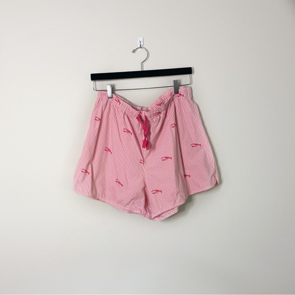 [L.L. Bean] Women's Pink & White Lobster Print Striped Women's Shorts - Picture 1 of 6